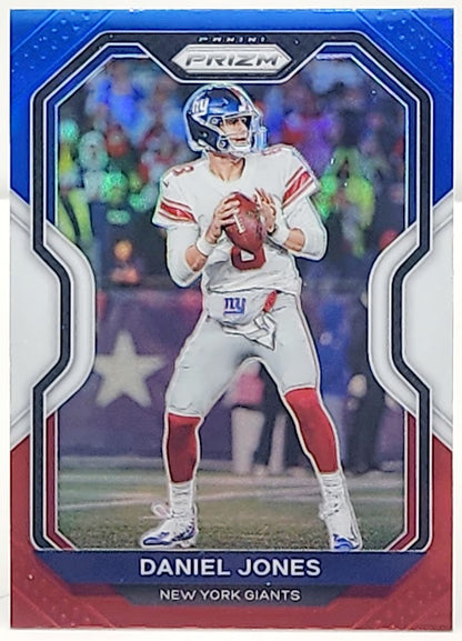 2020 Panini Prizm Red White Blue Daniel Jones #158 New York Giants Jersey Match