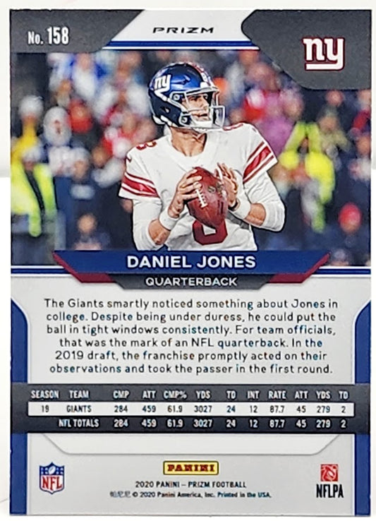 2020 Panini Prizm Red White Blue Daniel Jones #158 New York Giants Jersey Match
