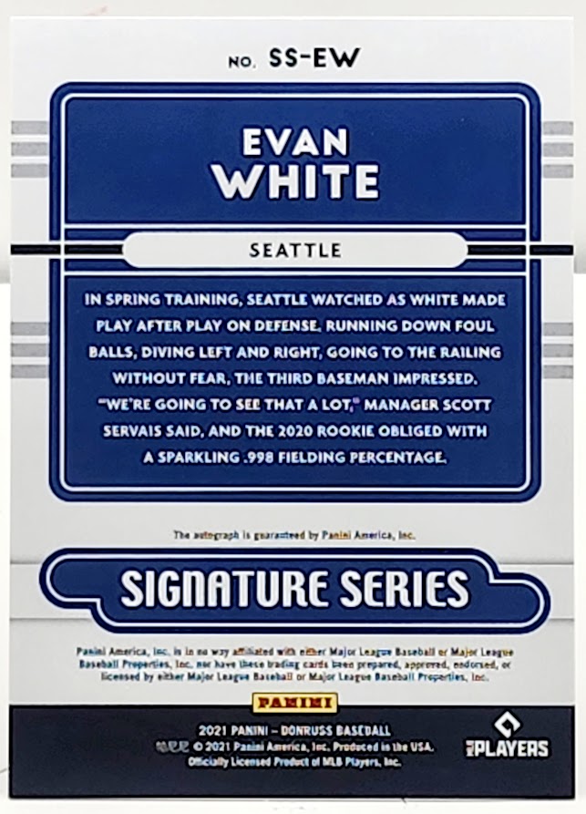 2021 Panini Donruss Signature Series EVAN WHITE #SS-EW Seattle Mariners