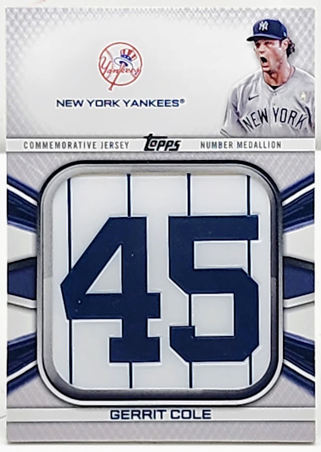 2023 Topps Series 1 Gerrit Cole Commemorative Jersey Number Medallion #JNM-GC