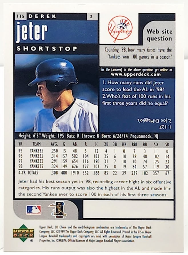 1999 Upper Deck Collector's Choice DEREK JETER #115