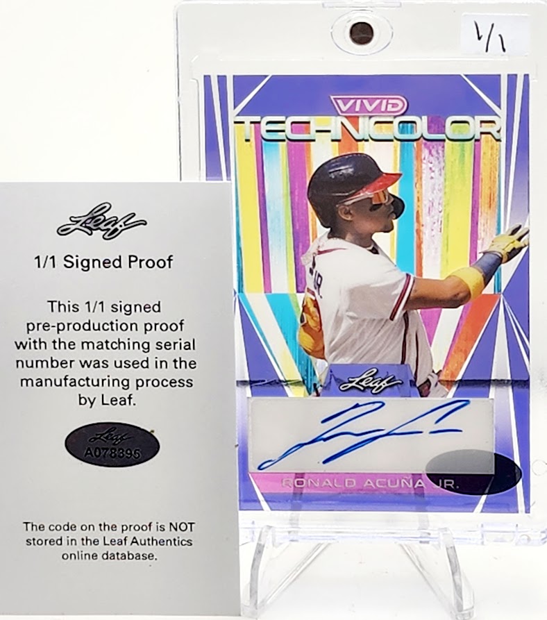 2022 Leaf Vivid Technicolor Ronald Acuna Jr. Autographed Purple 1/1