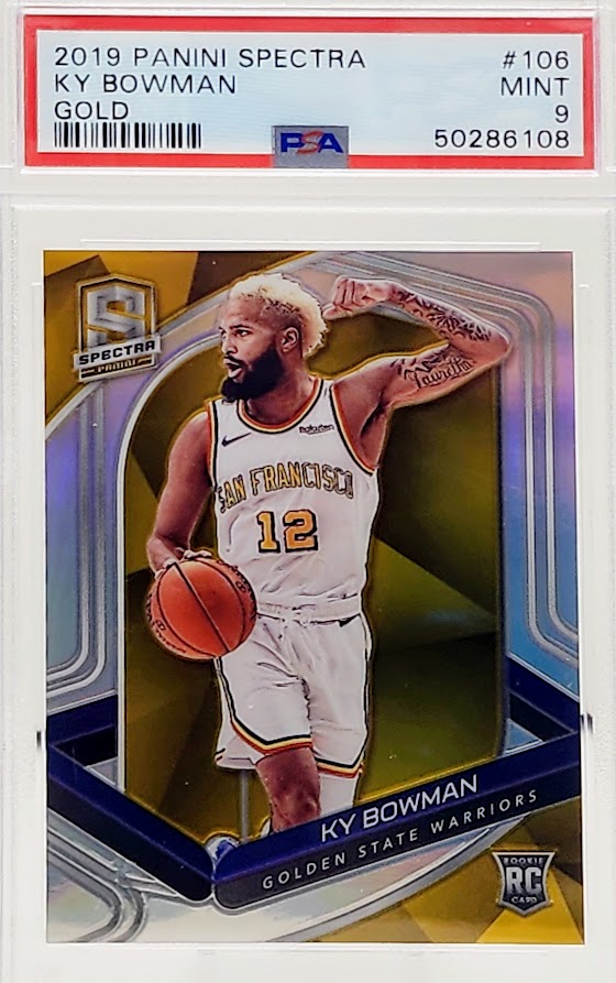 2019-20 SPECTRA GOLD PRIZM RC ROOKIE KY BOWMAN #106 PSA 9 Mint GOLDEN STATE WARRIORS