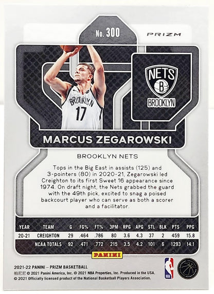 2021-2022 Panini Prizm Pulsar Marcus Zegarowski #300 Brooklyn Nets