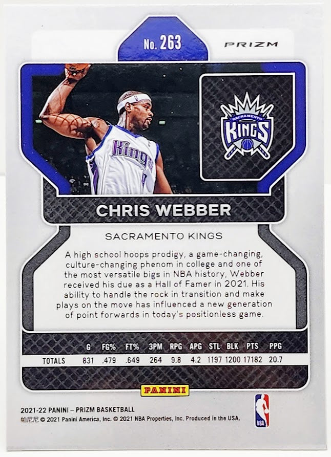 2021-2022 Panini Prizm Pulsar Chris Webber #263 Sacramento Kings