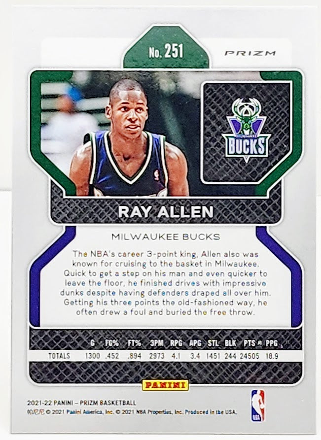 2021-2022 Panini Prizm Pulsar Ray Allen #251 Milwaukee Bucks
