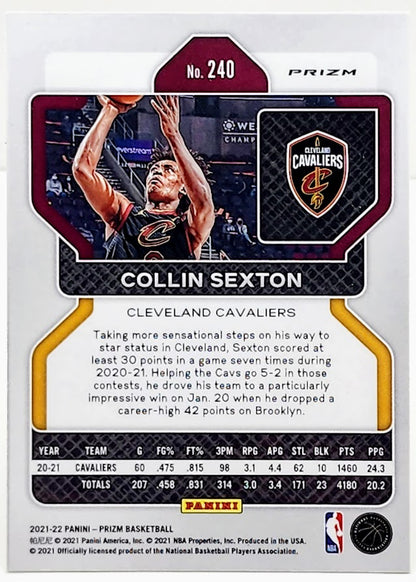 2021-2022 Panini Prizm Pulsar Collin Sexton #240 Cleveland Cavaliers