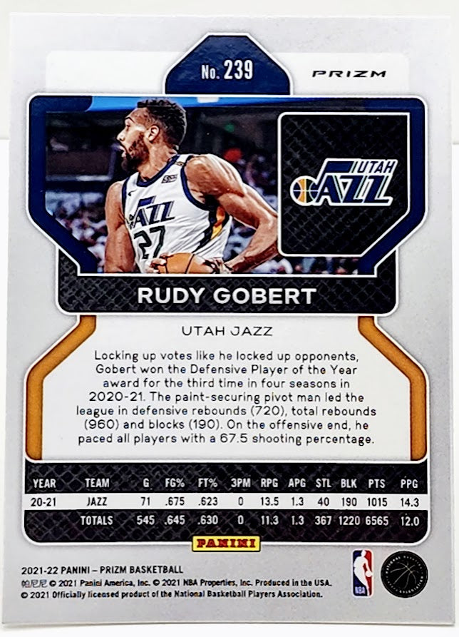 2021-2022 Panini Prizm Pulsar Rudy Gobert #239 Utah Jazz