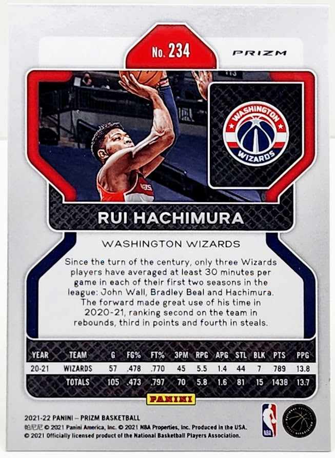 2021-2022 Panini Prizm Pulsar Rui Hachimura #234 Washington Wizards