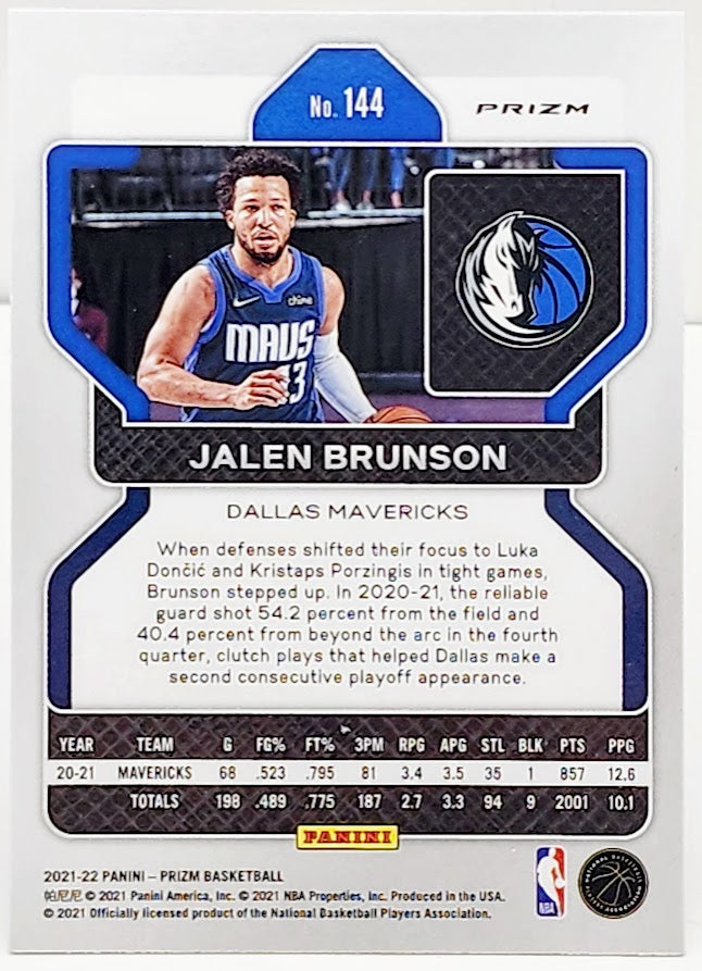 2021-2022 Panini Prizm Pulsar Jalen Brunson #144 Dallas Mavericks