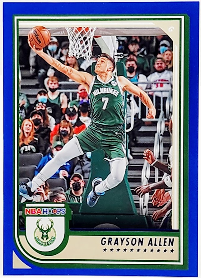 2022-23 Panini NBA Hoops Grayson Allen Blue Parallel #47 Milwaukee Bucks