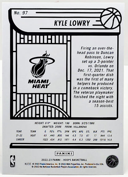 Kyle Lowry 2022-23 Panini NBA Hoops #97 Blue SP Miami Heat
