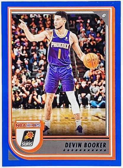2022-23 NBA Hoops Basketball Devin Booker Blue Foil Parallel #164