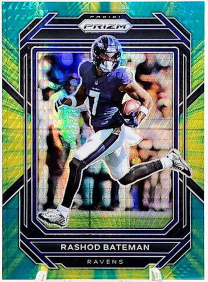 2022 Panini Prizm Football RASHOD BATEMAN #21 Green Hype Prizm #/175 RAVENS