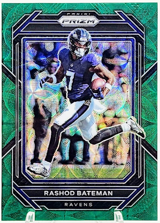 2022 Panini Prizm Football RASHOD BATEMAN #21 Green Scope Prizm #/75 RAVENS