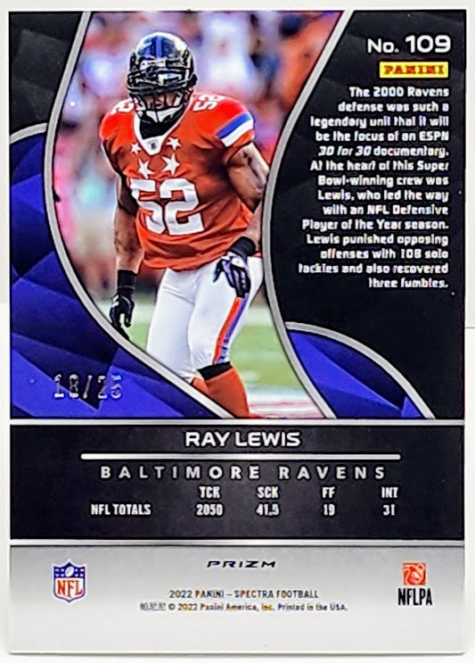 2022 Panini Spectra RAY LEWIS Meta #109 Baltimore Ravens #/25