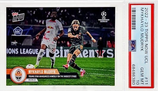 2022-23 Topps Now UCL #11 Mykhaylo Mudryk Rookie RC PSA 10 Gem Mint