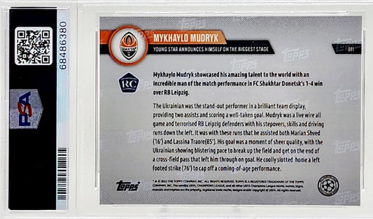 2022-23 Topps Now UCL #11 Mykhaylo Mudryk Rookie RC PSA 10 Gem Mint