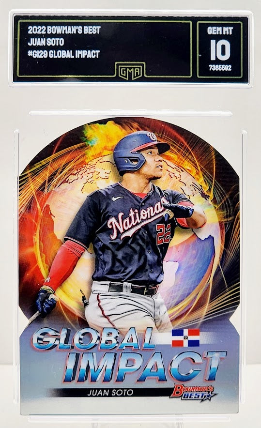 2022 Bowman's Best Global Impact Die-Cuts Atomic Refractor Juan Soto #GI-29 GMA 10 Gem Mint