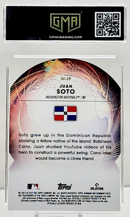 2022 Bowman's Best Global Impact Die-Cuts Atomic Refractor Juan Soto #GI-29 GMA 10 Gem Mint