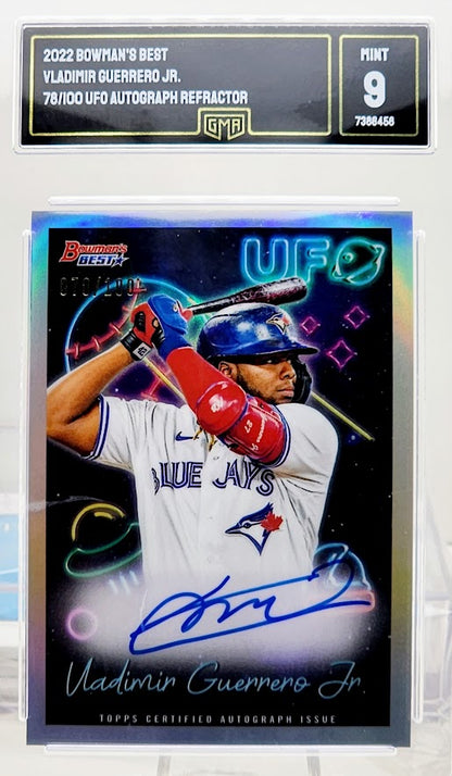 2022 Bowman's Best - UFOA-VG Vladimir Guerrero Jr. UFO Auto #78/100 GMA 9 Mint