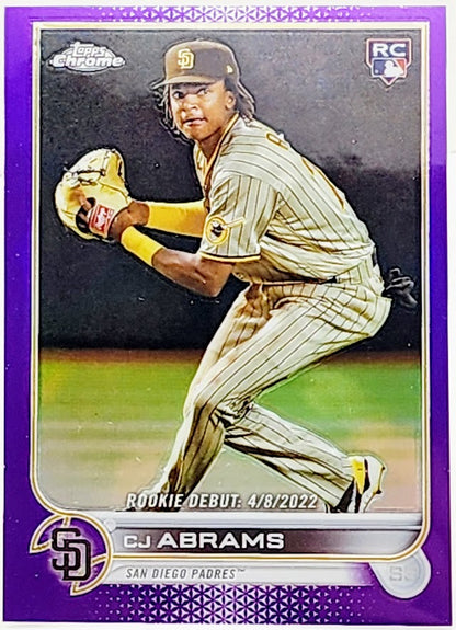 2022 Topps Chrome Update CJ Abrams RC Debut Purple Refractor #USC102 ROOKIE CARD