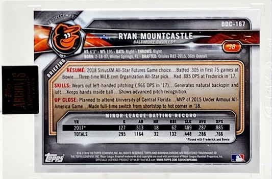 2022 Topps Archives Signature Series #BDC-167 Ryan Mountcastle Autograph 09/28