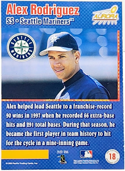 1999 Pacific Aurora #18 Alex Rodriguez Pennant Fever #18