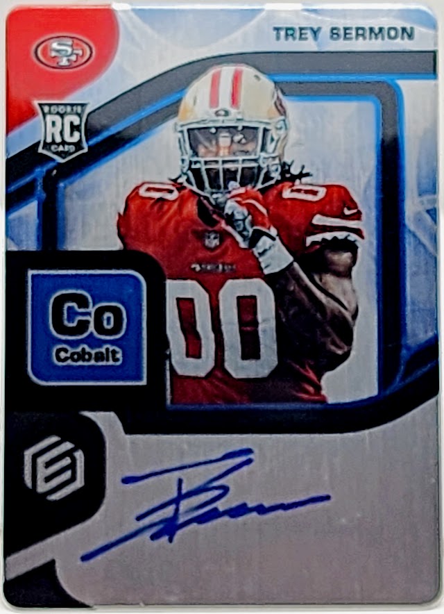2021 Panini Elements RPS Steel Signatures COBALT # 147 Trey Sermon 49ers AUTO 12/27