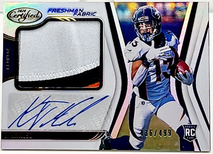 2020 Certified KJ Hamler Freshman Rookie Patch Auto RC #436/499 #220 Broncos