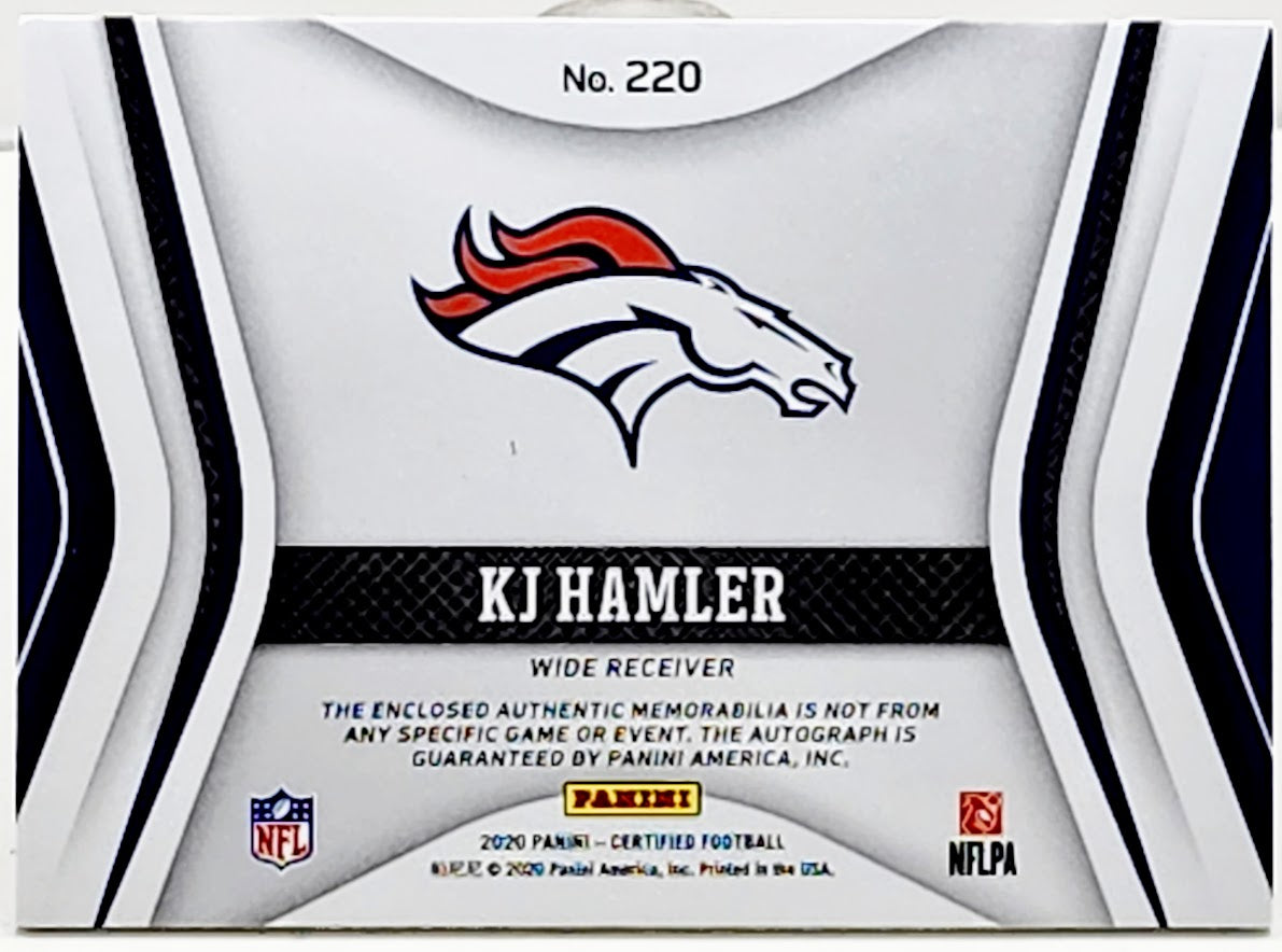 2020 Certified KJ Hamler Freshman Rookie Patch Auto RC #436/499 #220 Broncos