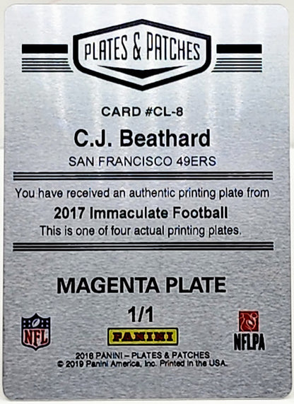 2017 Panini Plates and Patches Football C.J. Beathard Printers Plate 1/1