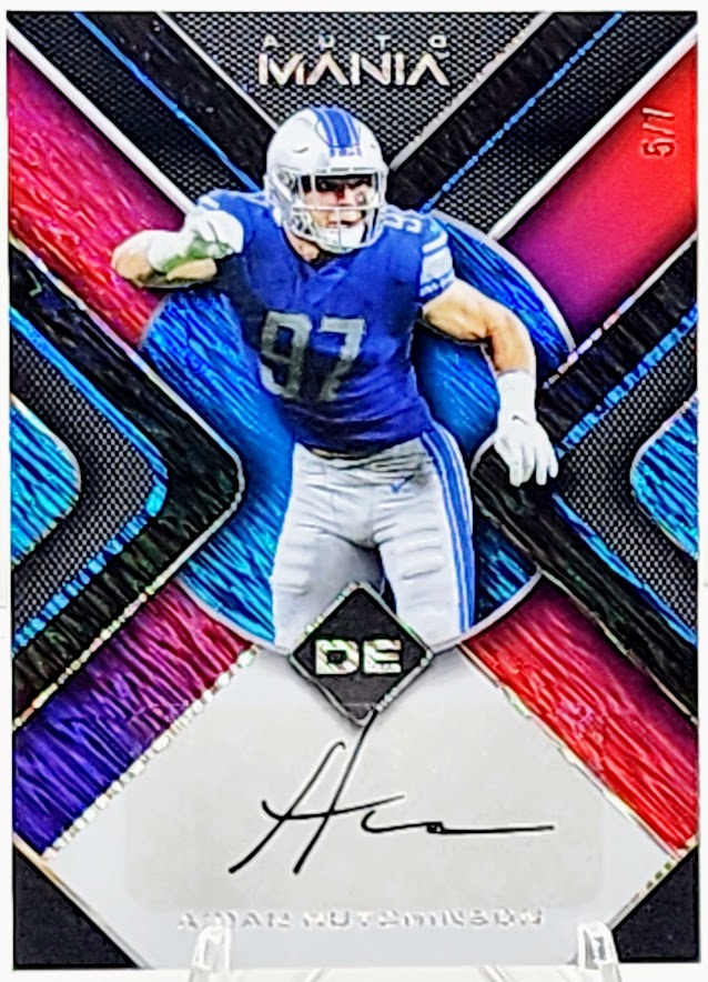 2022 Wild Card Auto Mania Aidan Hutchinson Rookie RC Auto 5/7 MINT - Lions