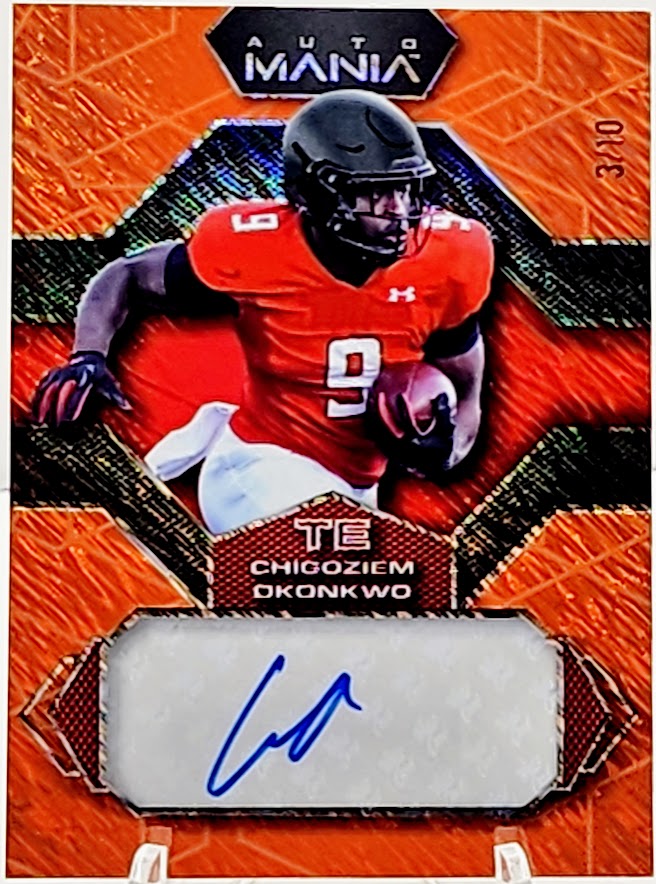 2022 Wild Card Auto Mania Orange #AM-H42 Chigoziem Okonkwo Rookie Auto 3/10