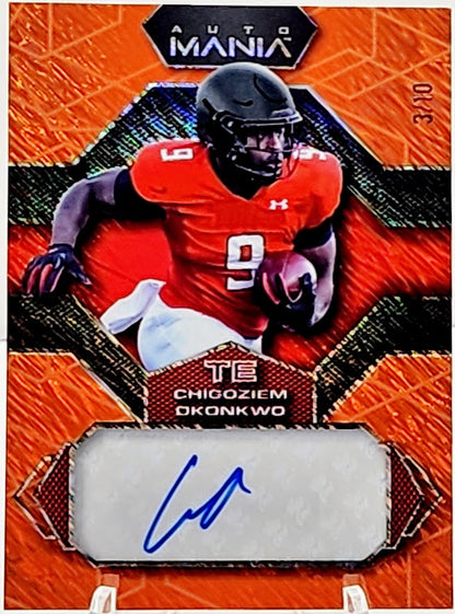 2022 Wild Card Auto Mania Orange #AM-H42 Chigoziem Okonkwo Rookie Auto 3/10