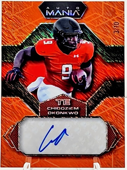 2022 Wild Card Auto Mania Orange #AM-H42 Chigoziem Okonkwo Rookie Auto 3/10
