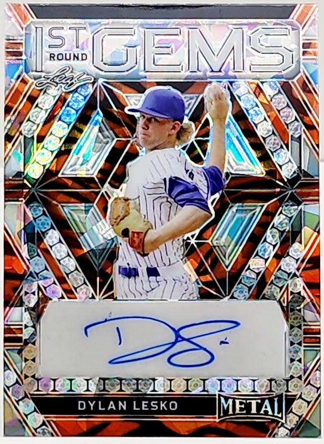 2022 Leaf Metal Dylan Lesko Tiger mojo Auto 1/1 Padres 1st round gems slabbed!