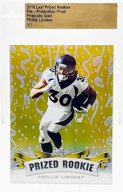 Phillip Lindsay 2018 Leaf Metal Prized Rookies Prismatic GOLD #1/1
