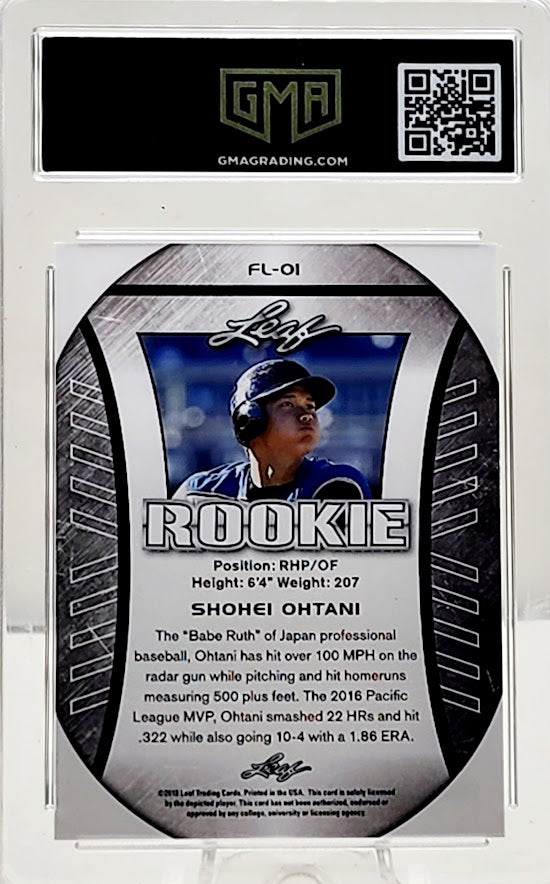 2018 Leaf Exclusive Flag Shohei Ohtani #FL-01 (ROOKIE) GMA 10 GEM Mint