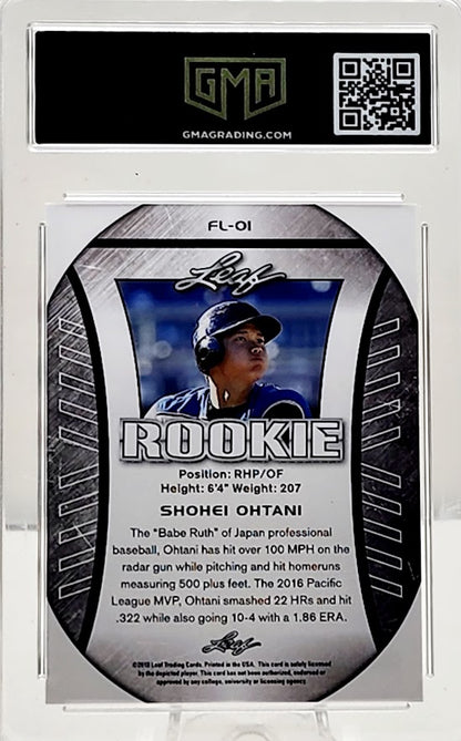 2018 Leaf Exclusive Flag Shohei Ohtani #FL-01 (ROOKIE) GMA 10 GEM Mint