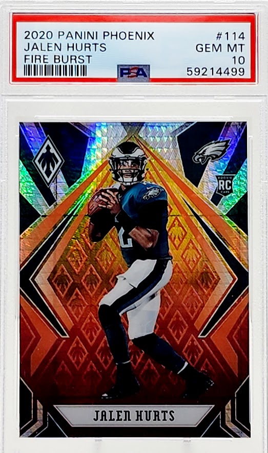 2020 Panini Phoenix JALEN HURTS Rookie Fire Burst PSA 10 #114 - Eagles