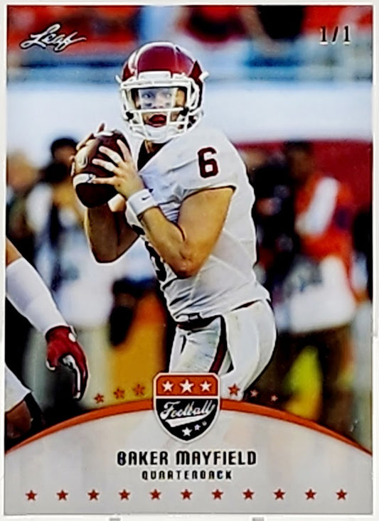 2018 Leaf Special Release Football #LB01 Baker Mayfield Orange RC 1/1 - GMA 9 MT