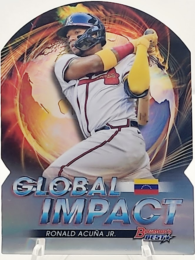 Ronald Acuna Jr 2022 Bowman's Best Global Impact Refractor Die Cut GI-3 Braves