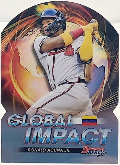 Ronald Acuna Jr 2022 Bowman's Best Global Impact Refractor Die Cut GI-3 Braves