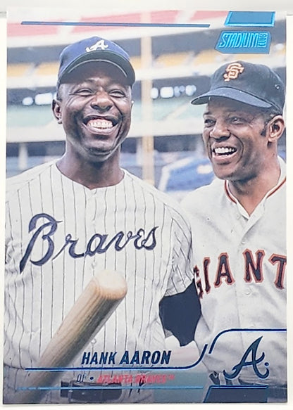 2022 Topps Stadium Club Hank Aaron Willie Mays #218 Blue Foil /50 HOF