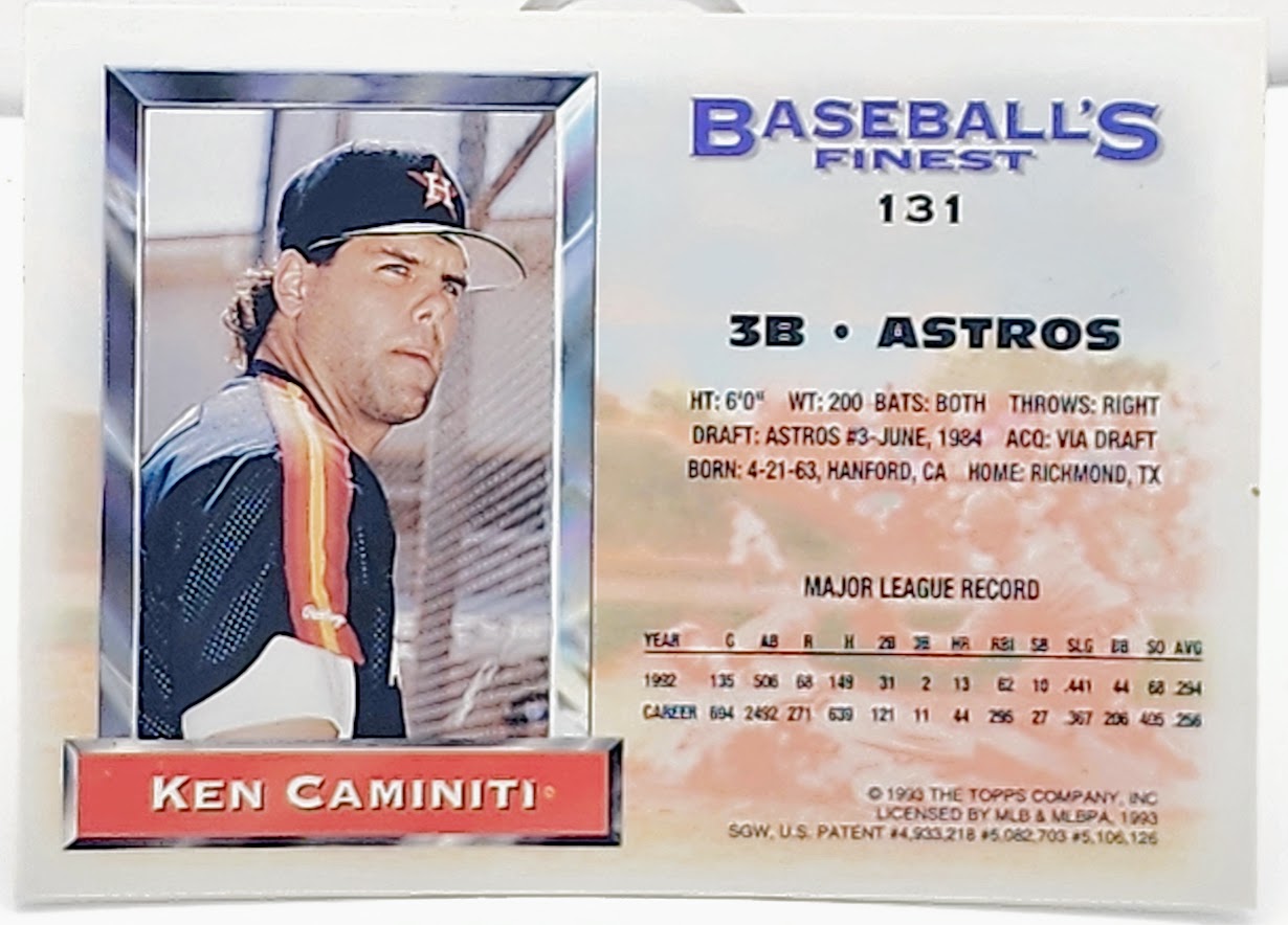 1993 Topps Baseballs Finest ken Caminiti Card #131 - walk-of-famesports