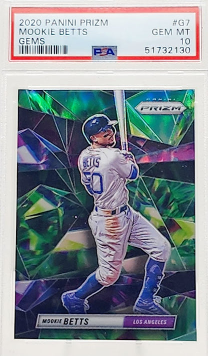 2020 Prizm MOOKIE BETTS GEMS PRIZM CASE HIT INSERT Mookie Betts G-7 PSA 10 GEM Mint - walk-of-famesports