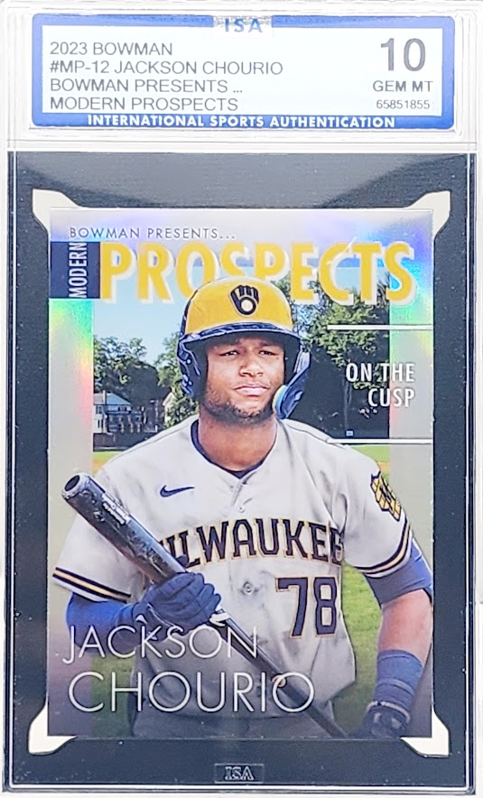 2023 Bowman Chrome Jackson Chourio Modern Prospects #MP-12 Brewers ISA 10 Gem Mint - walk-of-famesports