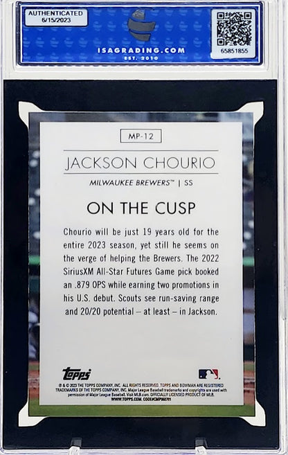 2023 Bowman Chrome Jackson Chourio Modern Prospects #MP-12 Brewers ISA 10 Gem Mint - walk-of-famesports