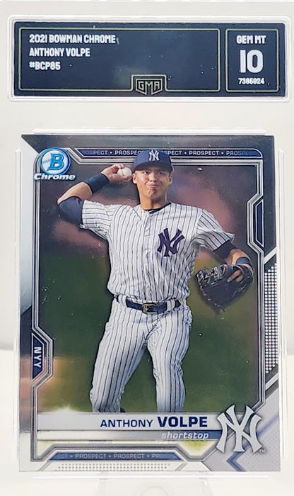 2021 Bowman Chrome Anthony Volpe #BCP85 GMA 10 GEM Mint - walk-of-famesports